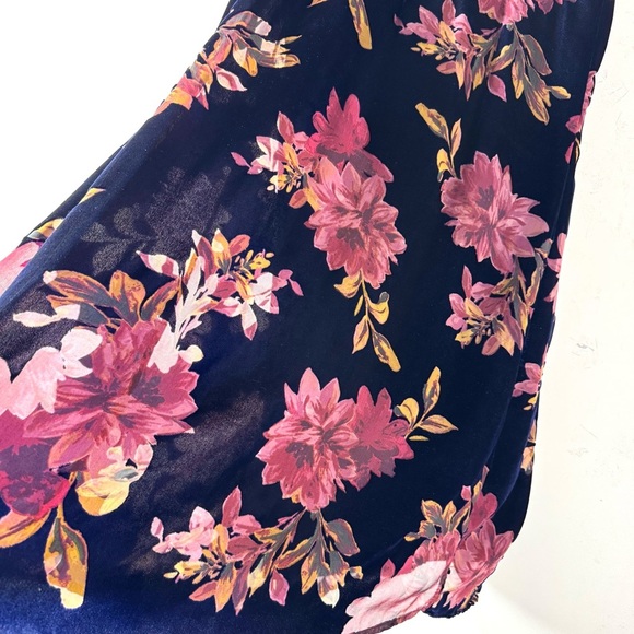 Coldwater Creek Velvet Floral Midi Skirt Elastic Flowy Lined - Picture 4 of 7